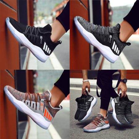 2021 new flying woven sneakers men's basketball shoes