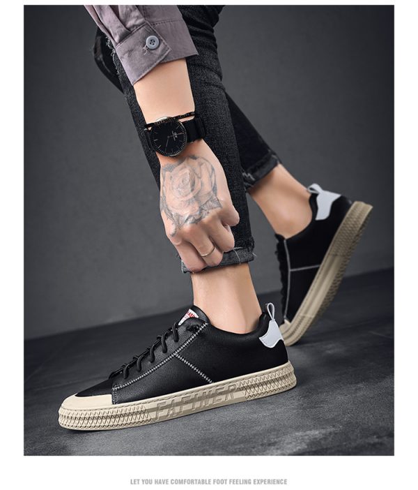 2021 new simple men's and women's leather sneakers casual shoes - Image 2